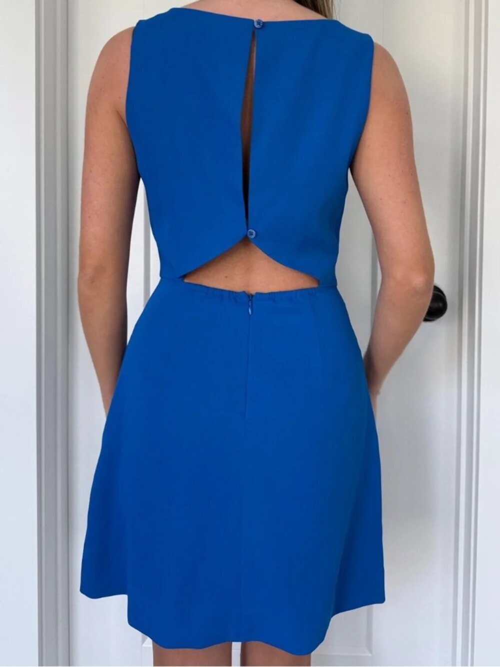 Babaton (Aritzia) Cobalt Blue Sleeveless Mini Dress | Boat Neck | Size 2